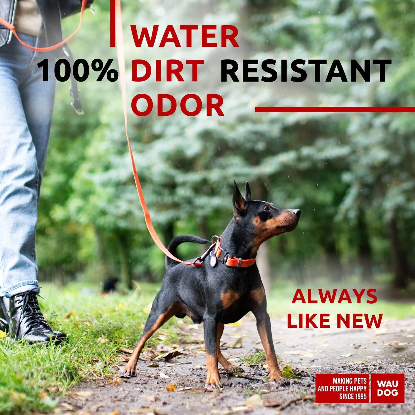 Waterproof Dog Leash 6 Ft x 3/5 in Anti Slip Dirt Resistant Heavy Duty